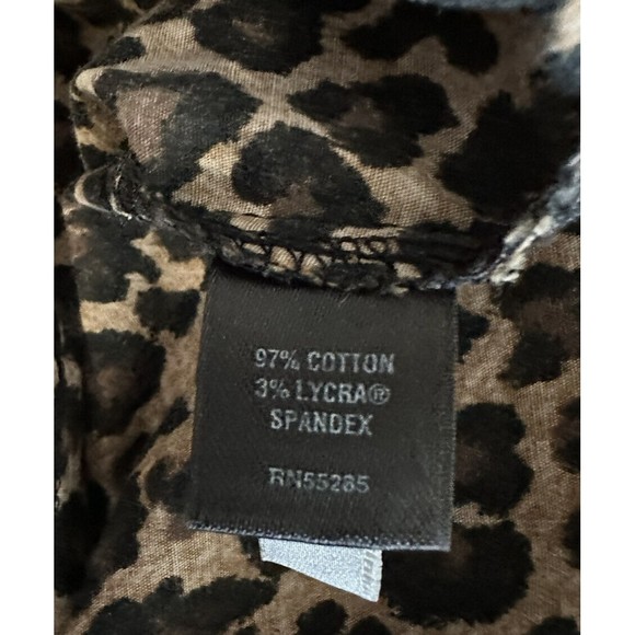 Express Design Studio Animal Print Dress 2 Button Down Shirt 3/4 Sleeve Pencil - Picture 5 of 8